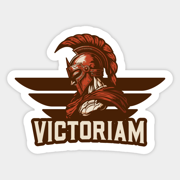 Spartan Warrior Victoriam Victory Logo Sticker by Foxxy Merch